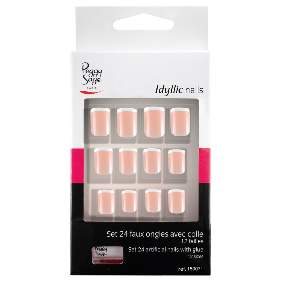 PEGGY SAGE 150071 SET 24 UNGHIE FINTE IDYLLIC NAILS FRENCH FINE