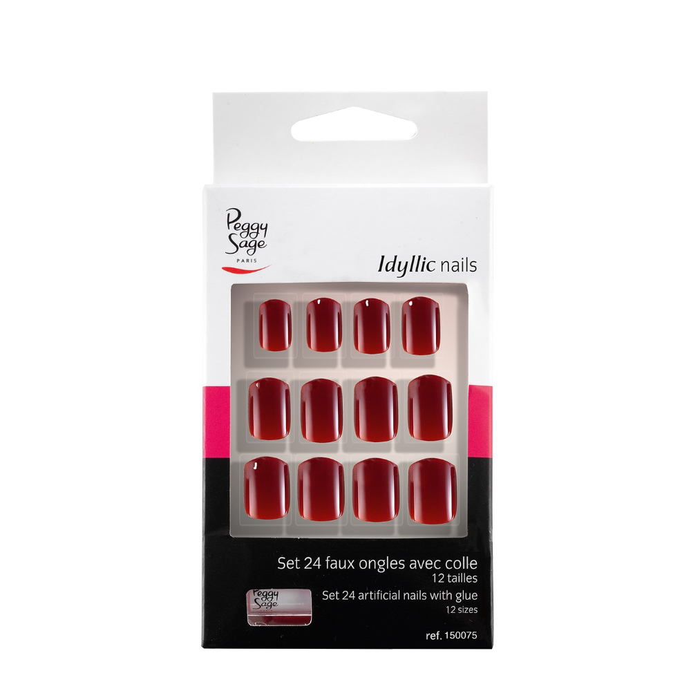 PEGGY SAGE 150075 SET 24 UNGHIE FINTE IDYLLIC NAILS RED