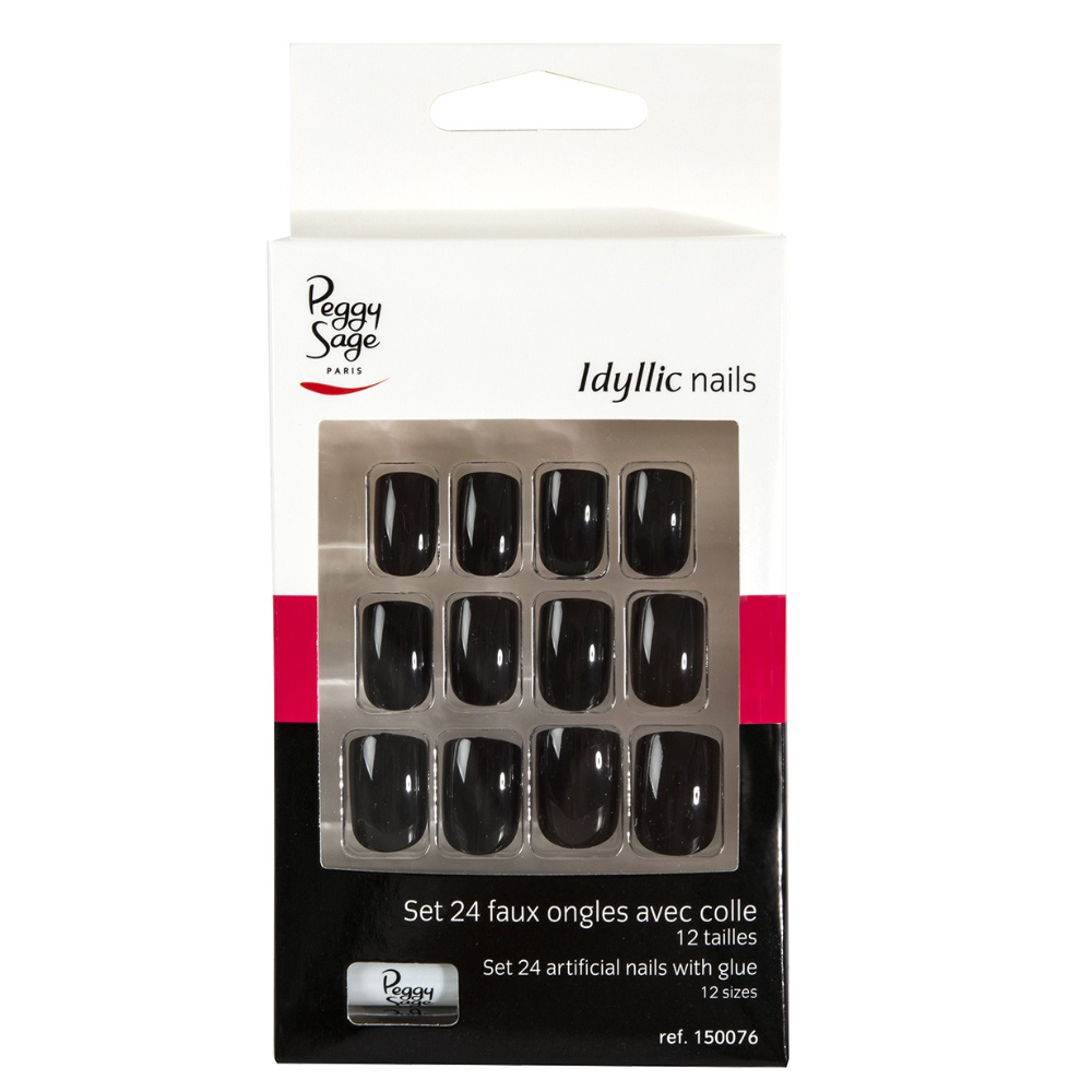 PEGGY SAGE 150076 SET 24 UNGHIE FINTE IDYLLIC NAILS BLACK