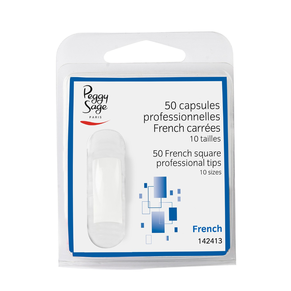 PEGGY SAGE 142413 50 CAPSULE PROFESSIONALI FRENCH QUADRATE