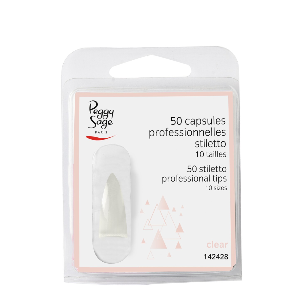 PEGGY SAGE 142428 50 CAPSULE PROFESSIONALI STILETTO CLEAR