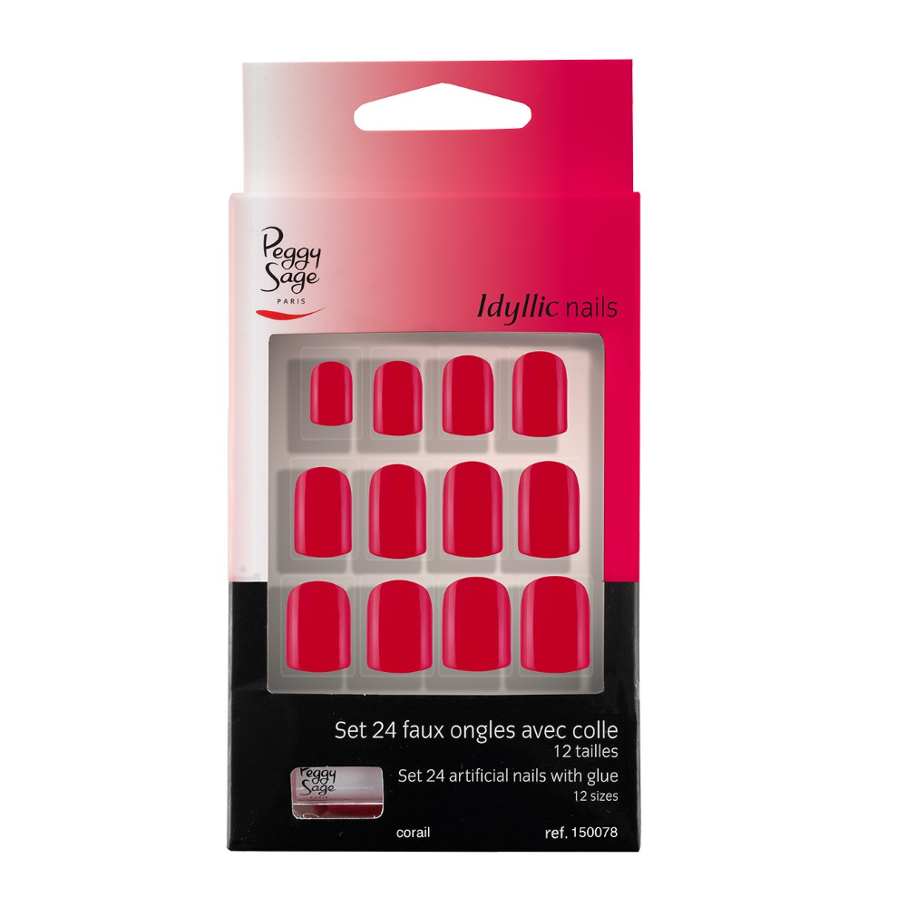 PEGGY SAGE 150078 SET 24 UNGHIE FINTE IDYLLIC NAILS CORAIL