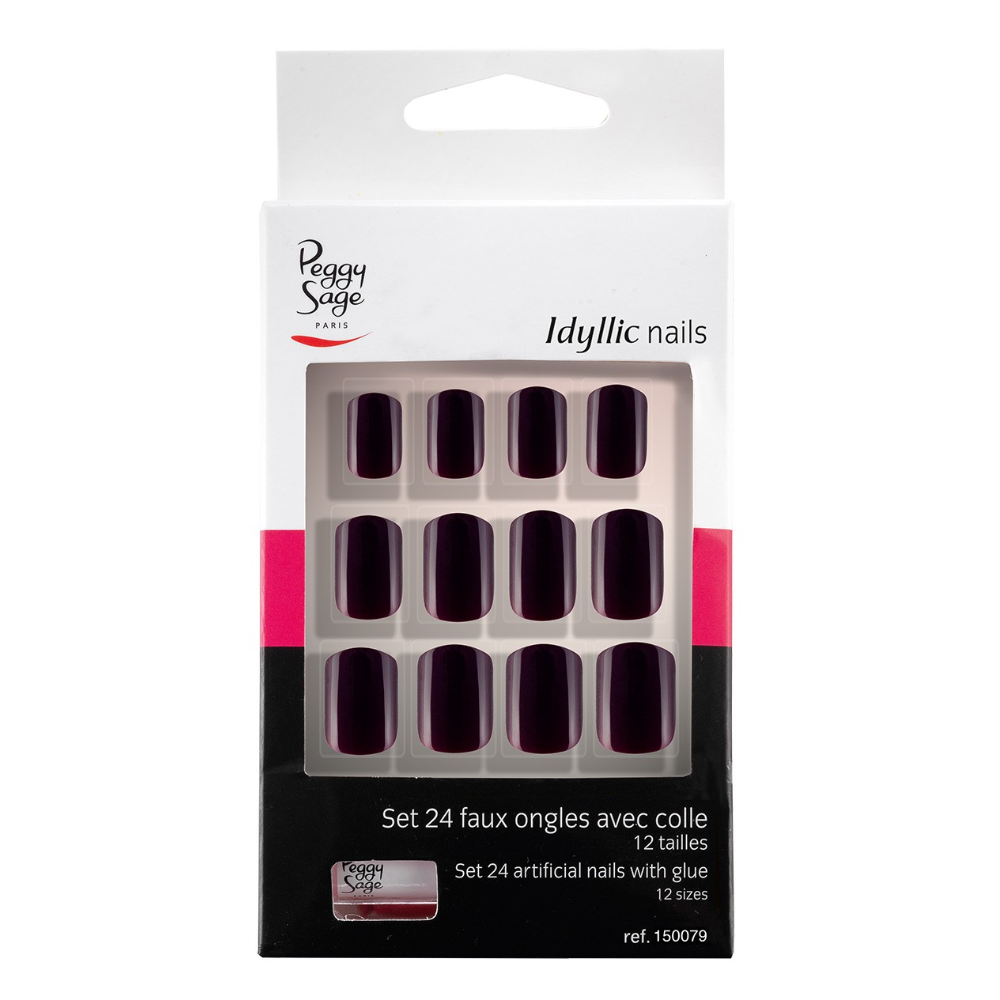 PEGGY SAGE 150079 SET 24 UNGHIE FINTE IDYLLIC NAILS PLUM