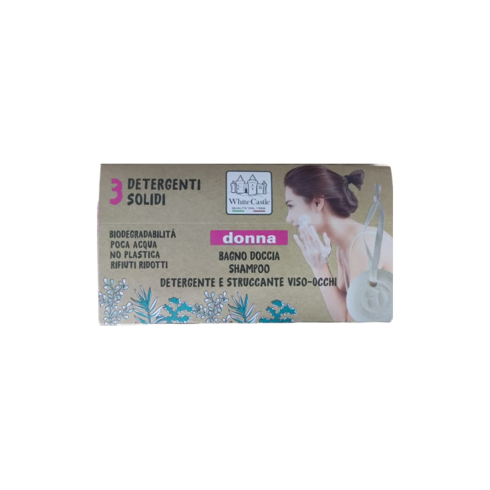 WHITE CASTLE 3 DETERGENTI SOLIDI DONNA CONF. BAGNO DOCCIA+SHAMPOO+DETERGENTE 01052