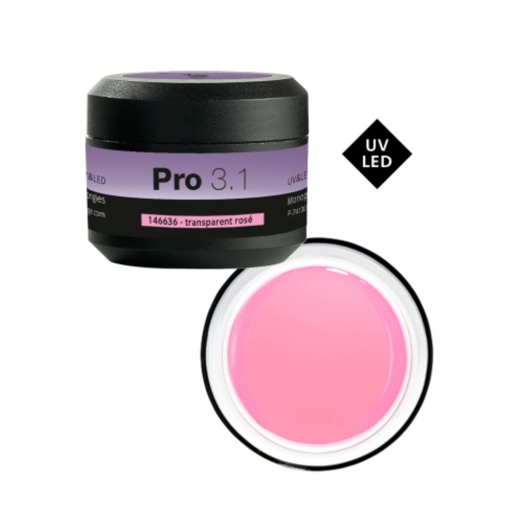 PEGGY SAGE 146636 PRO 3.1 GEL MONOFASE UV/LED 15GR TRASPARENTE ROSA