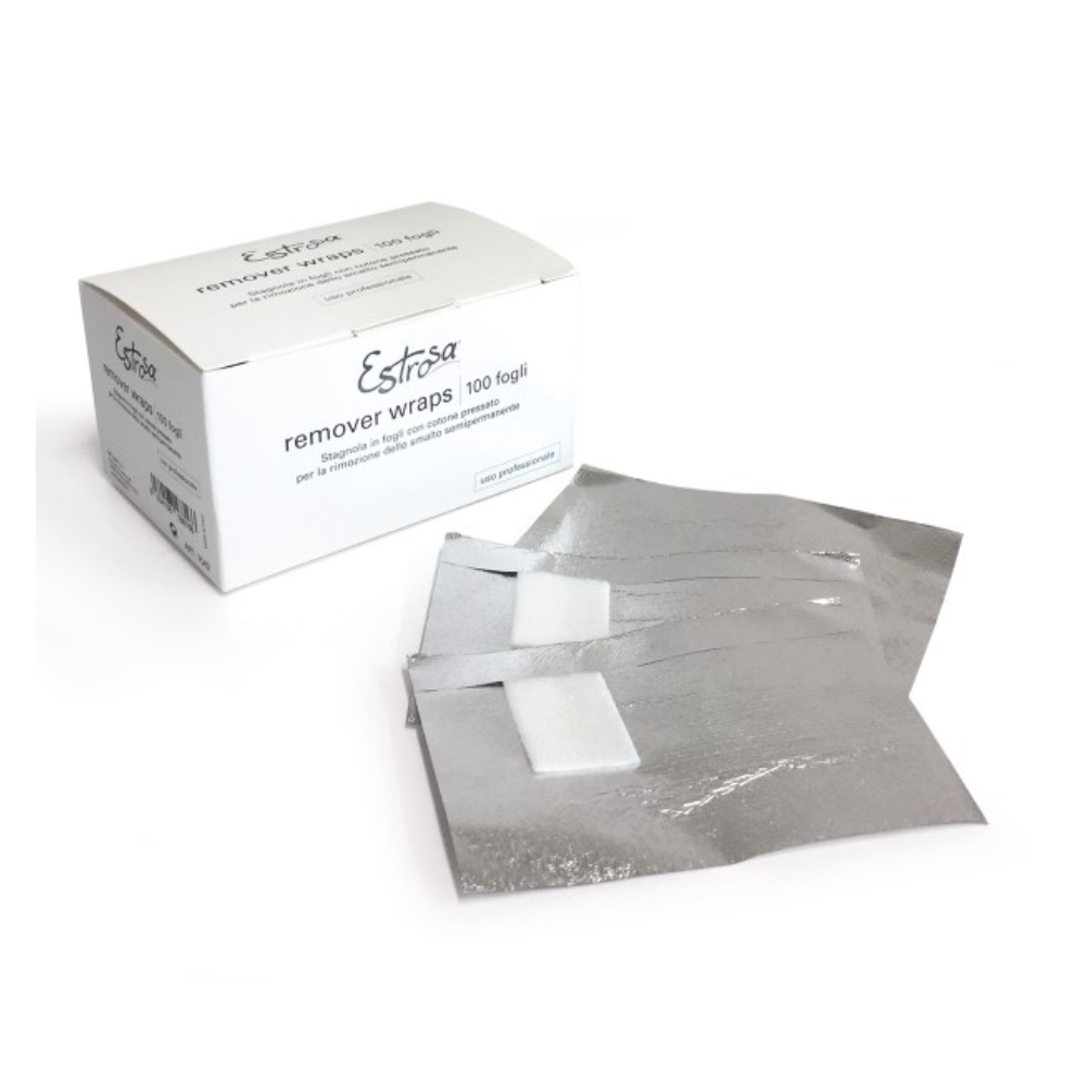 ESTROSA REMOVER WRAPS STAGNOLA CON COTONE PER RIMOZIONE GEL 100PZ 7542