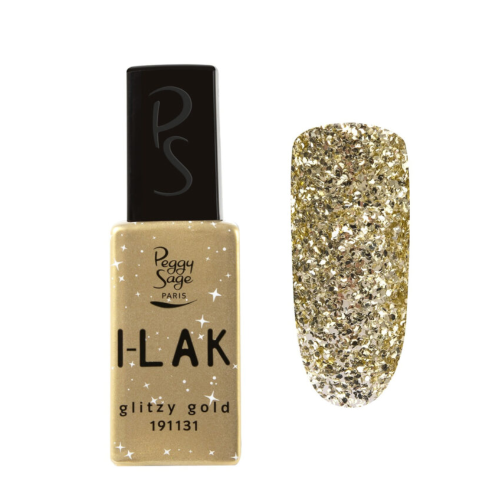 PEGGY SAGE 191131 I-LAK SOAK OFF GEL POLISH GLITZY GOLD 11ML