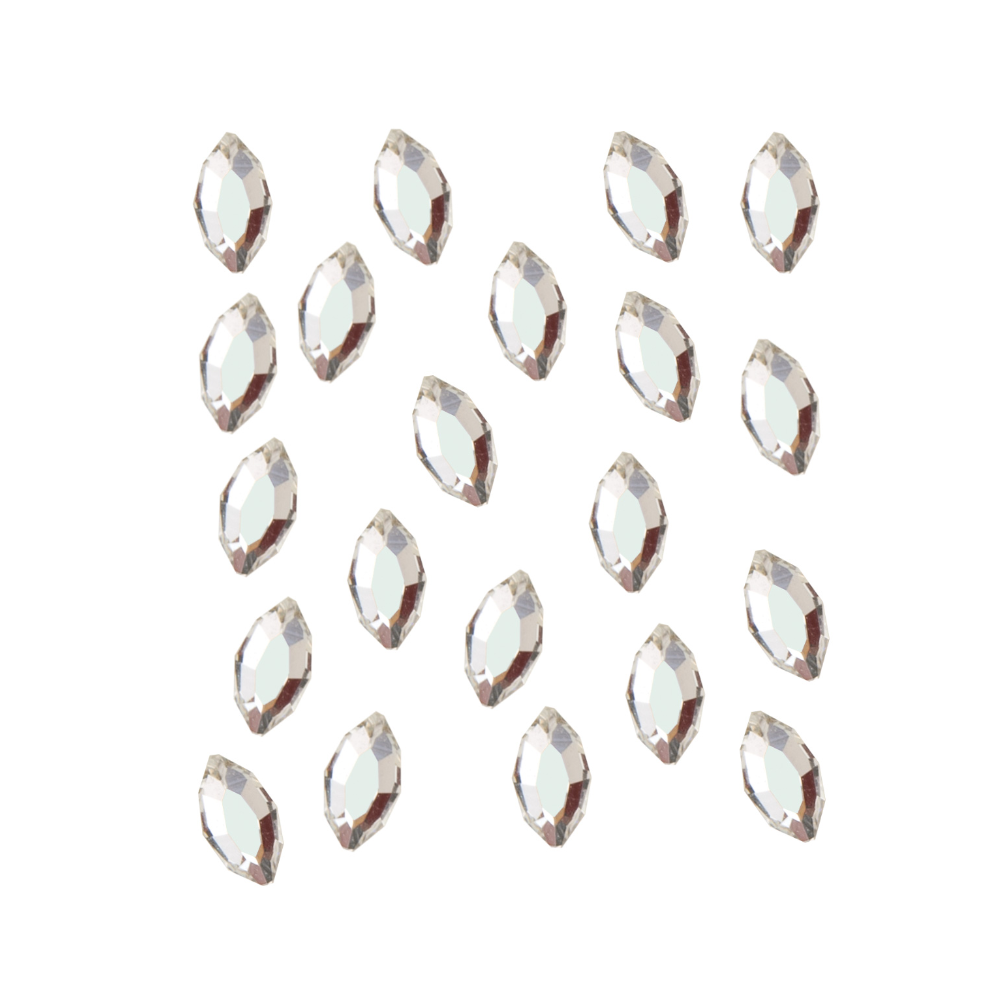 PEGGY SAGE 148041 20 STRASS PER UNGHIE OVALE SFILATA ARGENTO 4 X 2MM