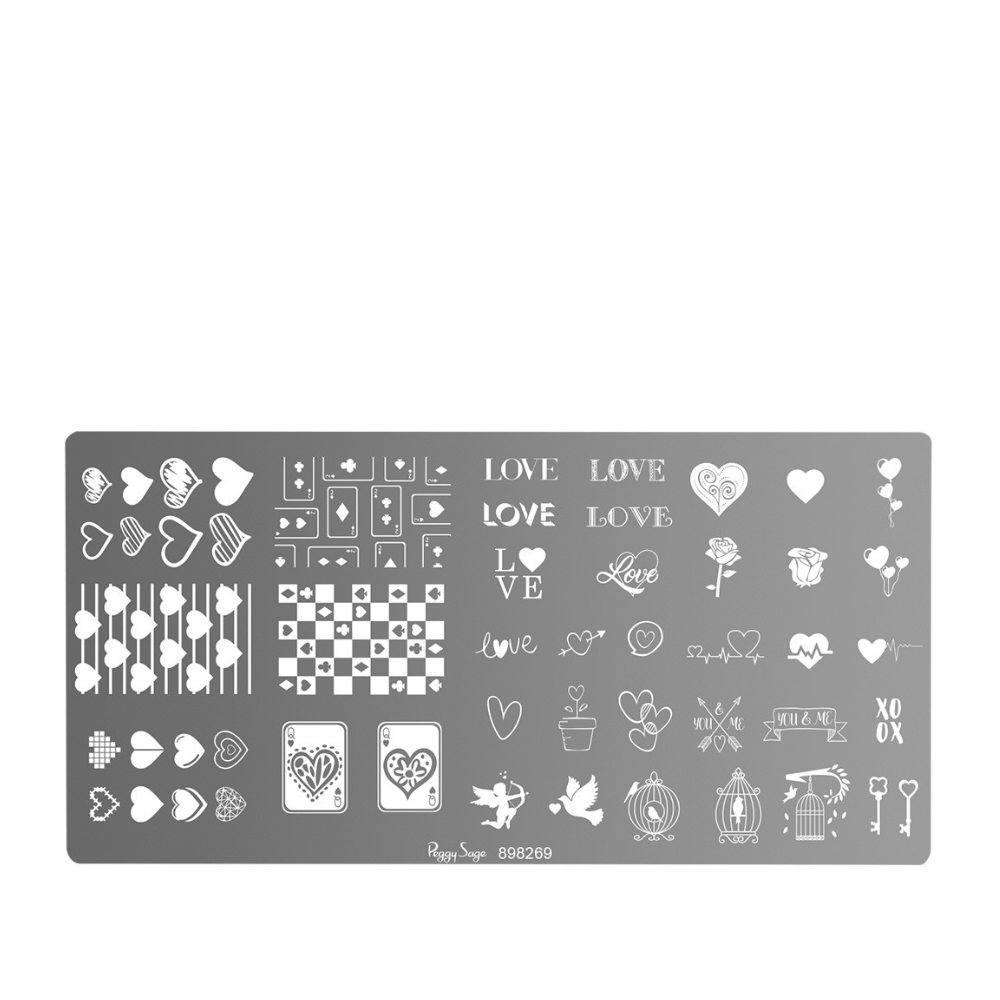PEGGY SAGE 898269 TAVOLA DI STAMPING NAIL ART LOVE