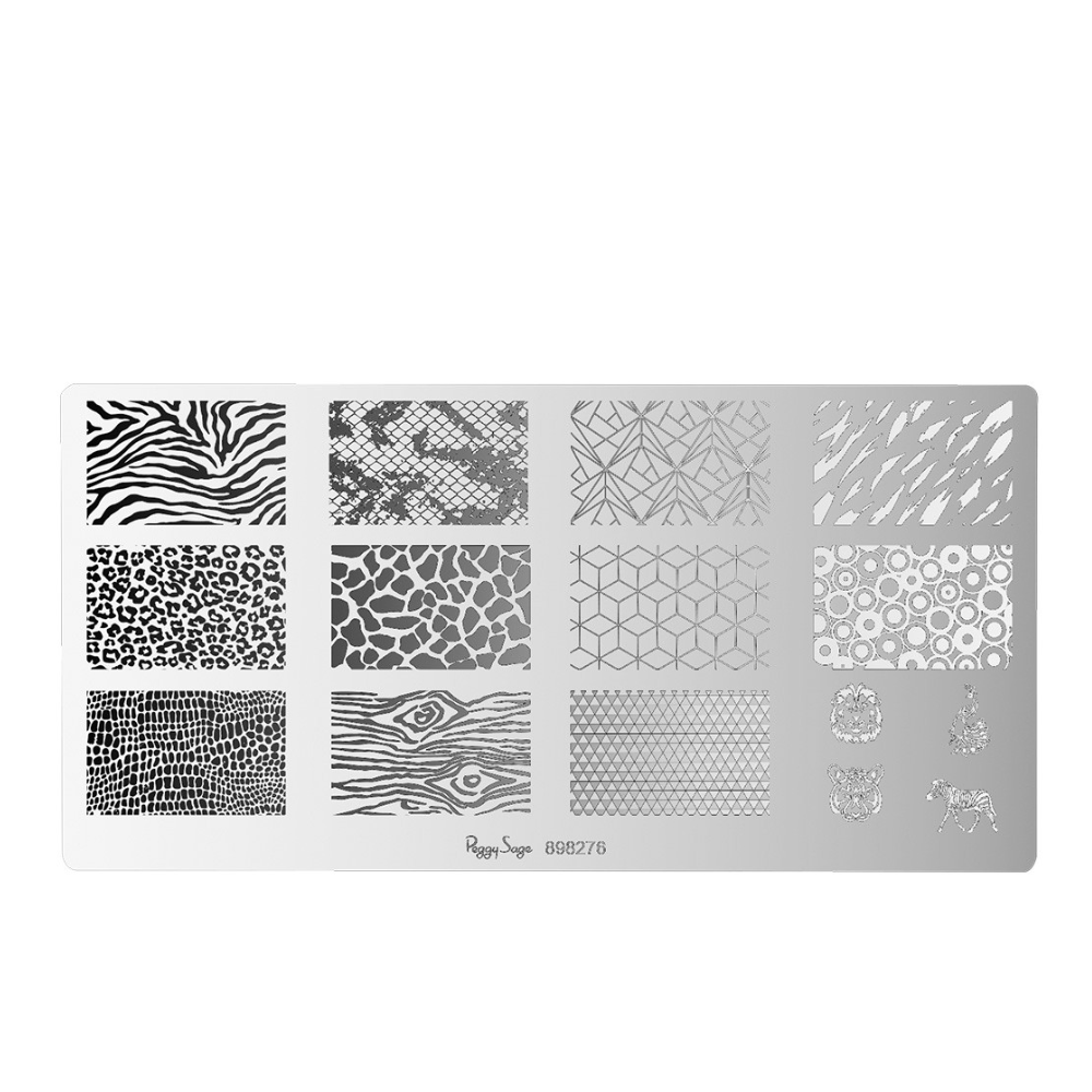 PEGGY SAGE 898276 TAVOLA DI STAMPING NAIL ART WILDLIFE