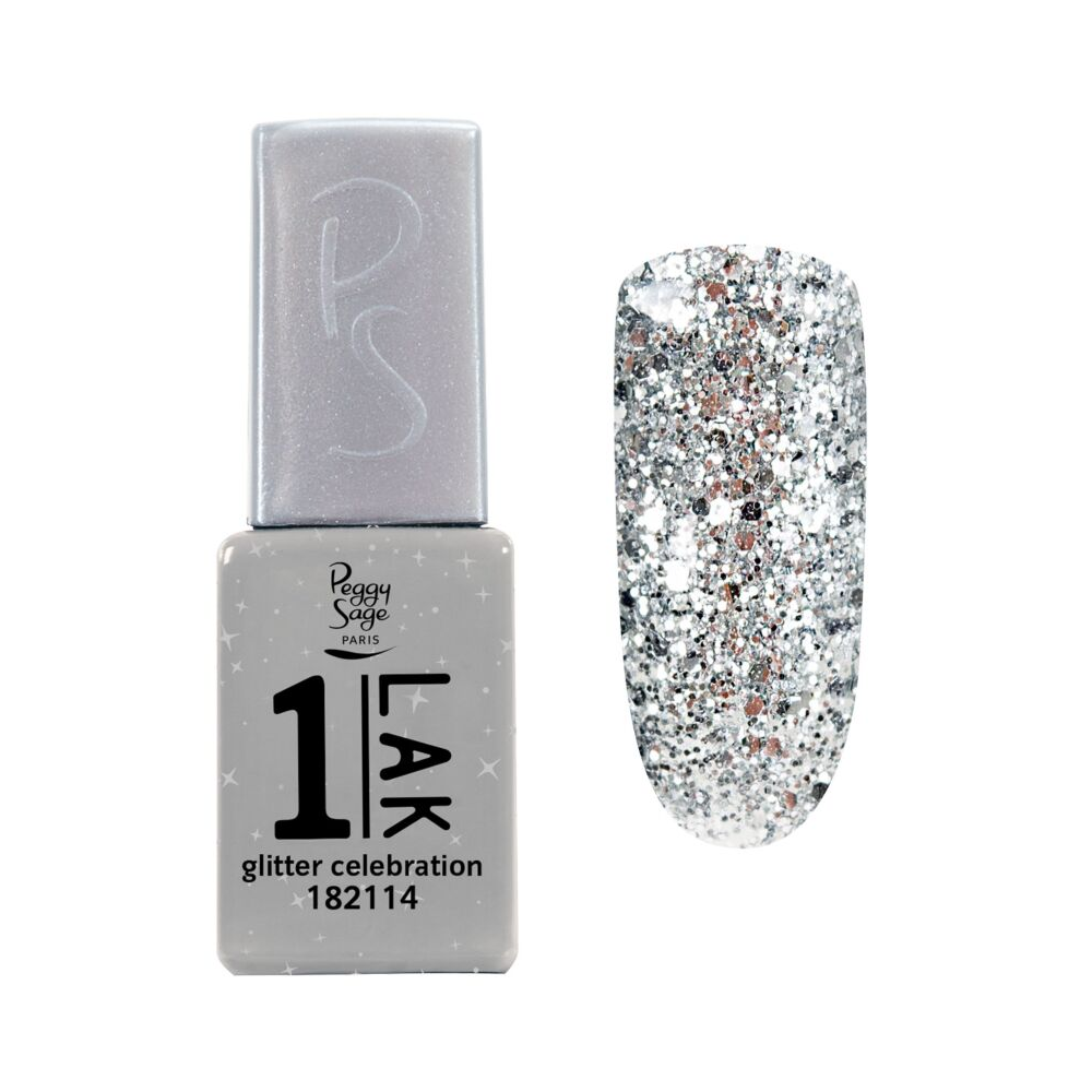 PEGGY SAGE 182114 ONE-LAK 1-STEP GEL POLISH GLITTER CELEBRATION 5ML