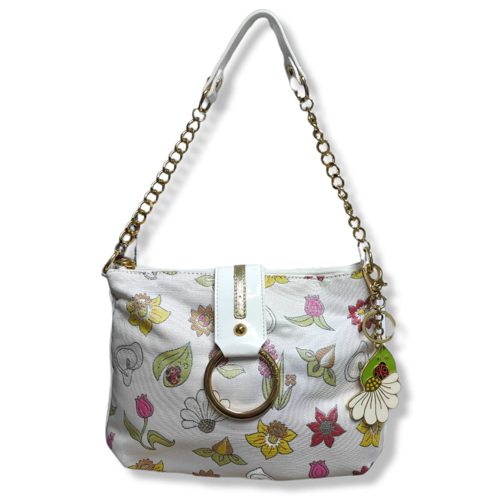 BRACCIALINI BORSA JACQUARD 205 B8540 FIORI BIANCO