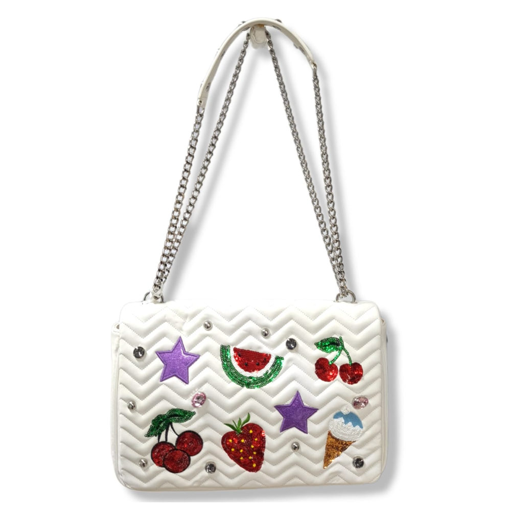 BRACCIALINI BORSA STICKERS B12101 BIANCO 001