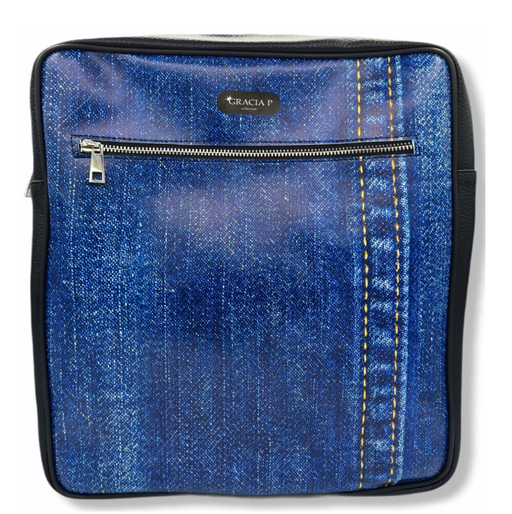 GRACIA P COLLECTION ZAINO TRAVEL DENIM