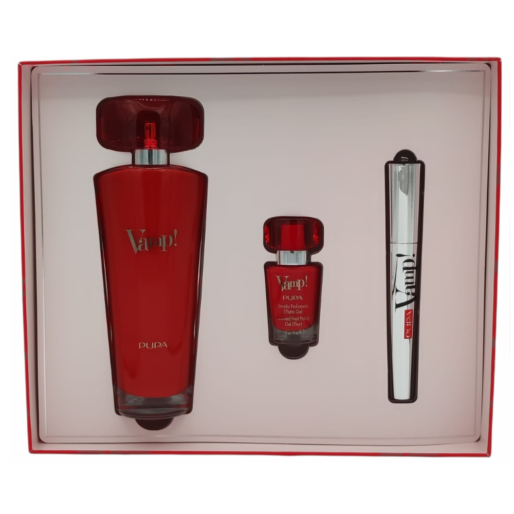 -PUPA VAMP RED CONF. EDP 100ML + SMALTO + MASCARA