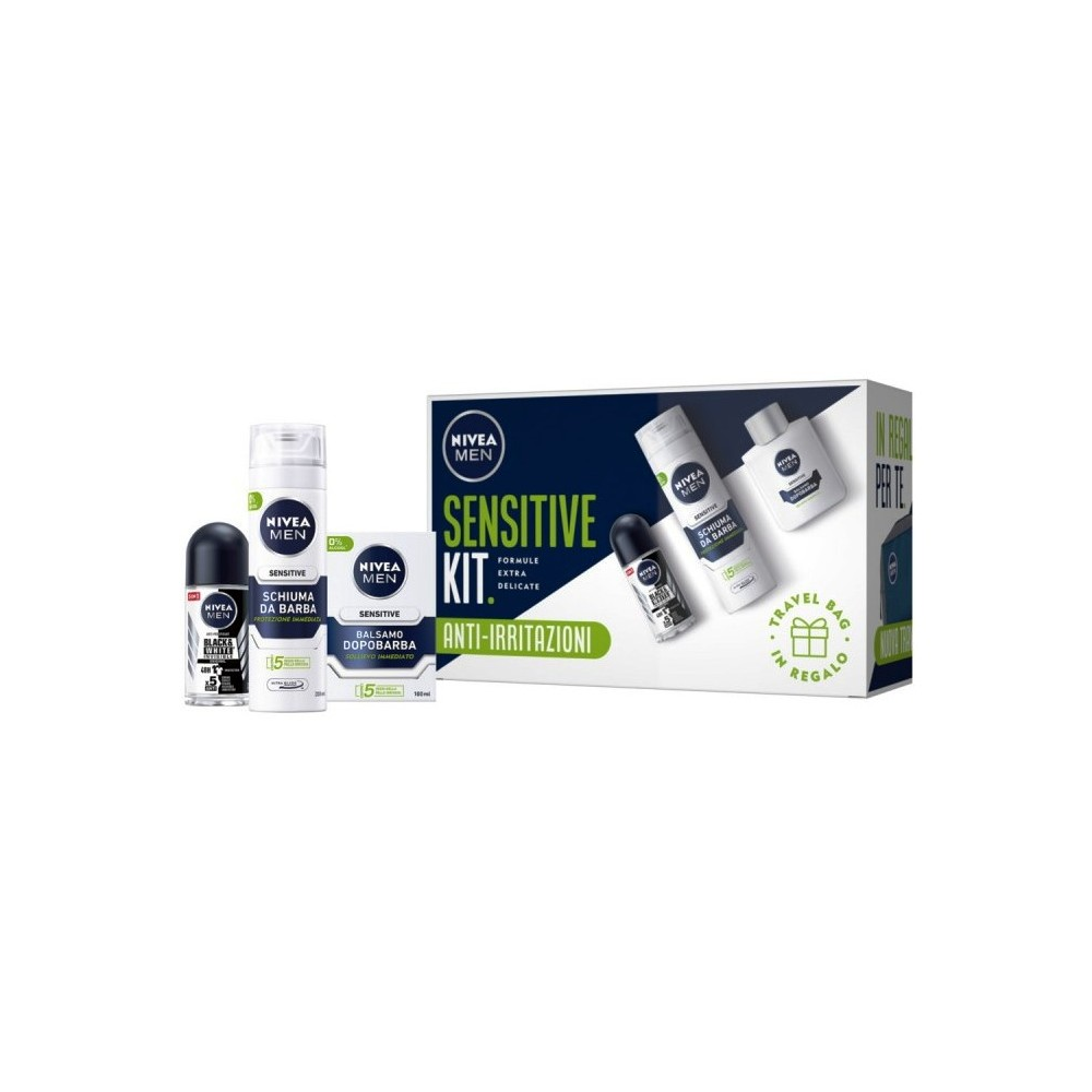 NIVEA SENSITIVE KIT CONF. SCHIUMA DA BARBA 200ML+DOPOBARBA 100ML+DEO ROLL ON50ML
