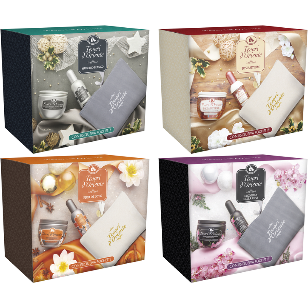 TESORI D'ORIENTE CONF. PROFUMO AROMATICO 100ML+CREMA CORPO 300ML+ POCHETTE