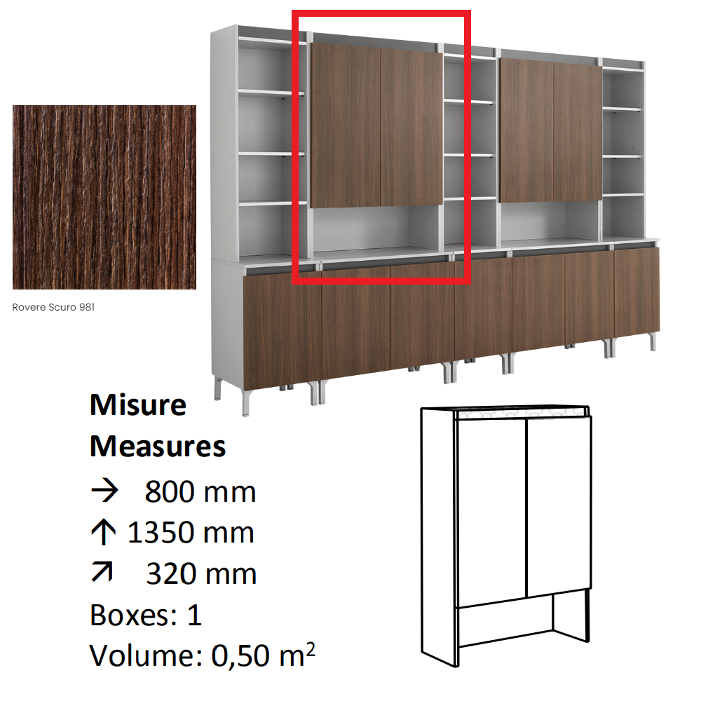 AGV DIFFUSION 424449 UTILE E ROVERE/OAK 981 MOBILE DI SERVIZIO