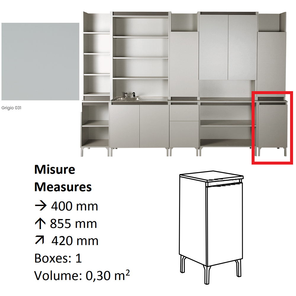 AGV DIFFUSION 424650 UTILE G GREY 031 MOBILE DI SERVIZIO