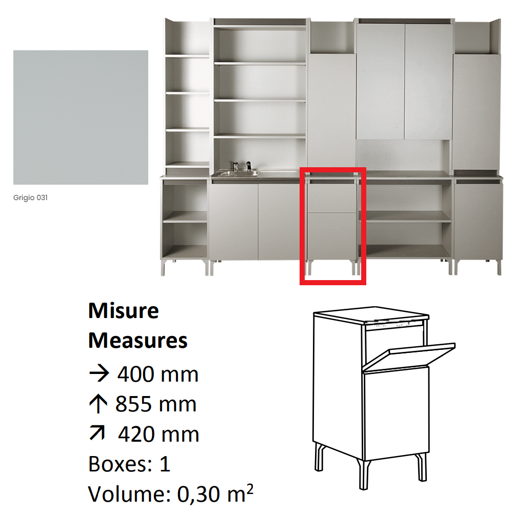 AGV DIFFUSION 424750 UTILE H GREY 031 MOBILE DI SERVIZIO