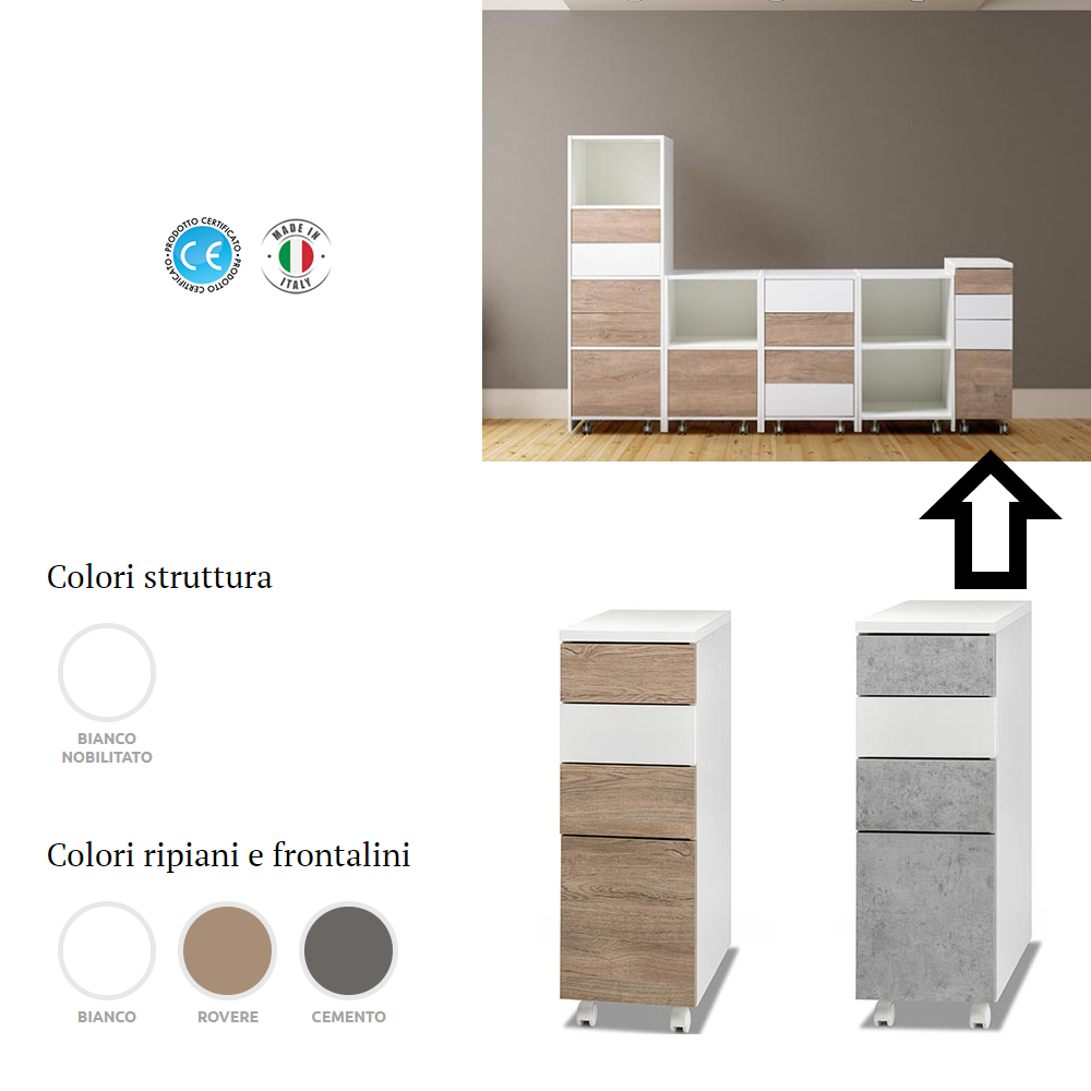 ELETTRO BEAUTY CASSETTIERA IN LEGNO MIKY TAV.729