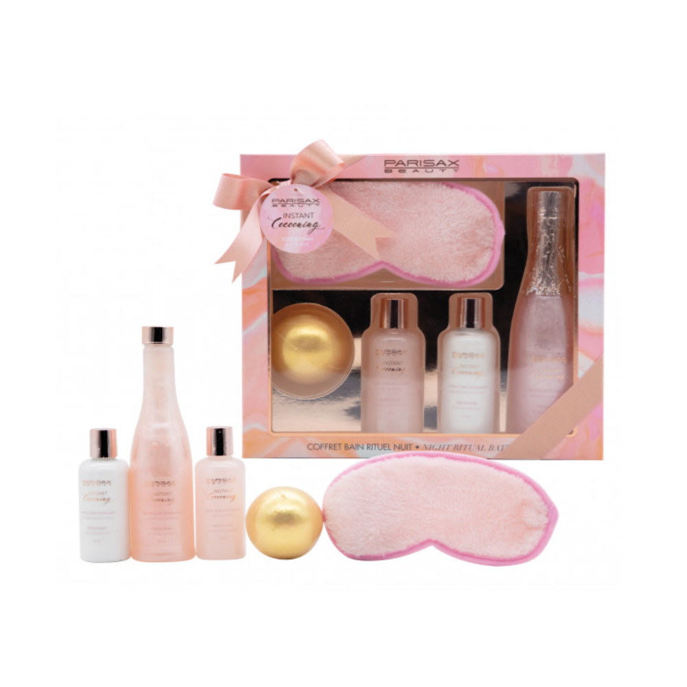 PARISAX CONF. MASCHERA OCCHI NOTTE+CREMA BAGNO 105ML+CREMA CORPO 105ML+GEL DOCCIA 250ML+SAPONE SOLIDO 059137