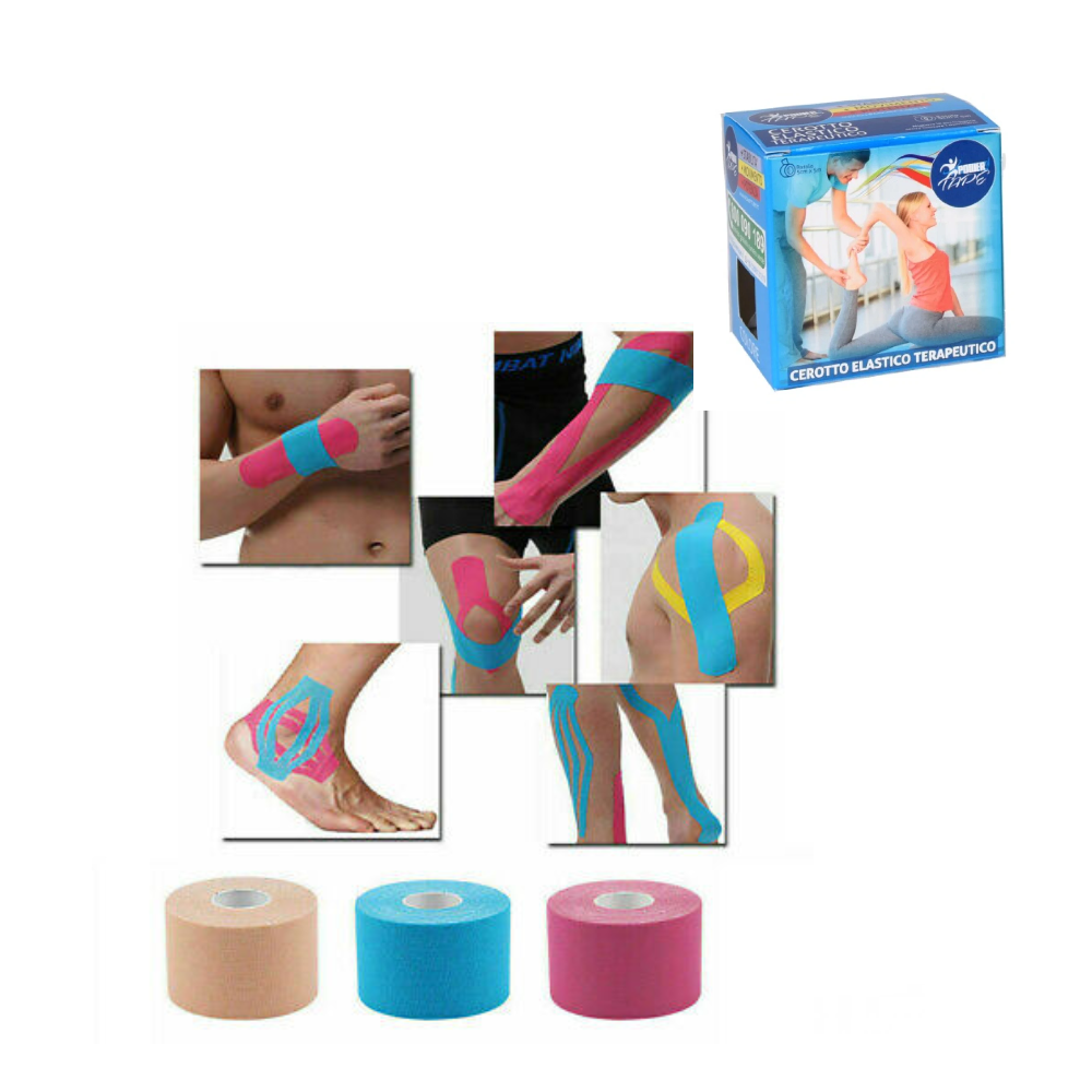 POWER TAPE CEROTTO ELASTRICO TERAPEUTICO COLORATO CM5 X MT5