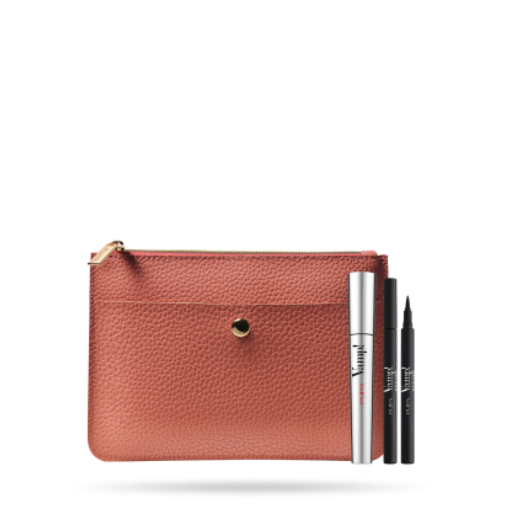 -PUPA CONF. WALLET POCHETTE+MASCARA VAMP+EYELINER PENNARELLO