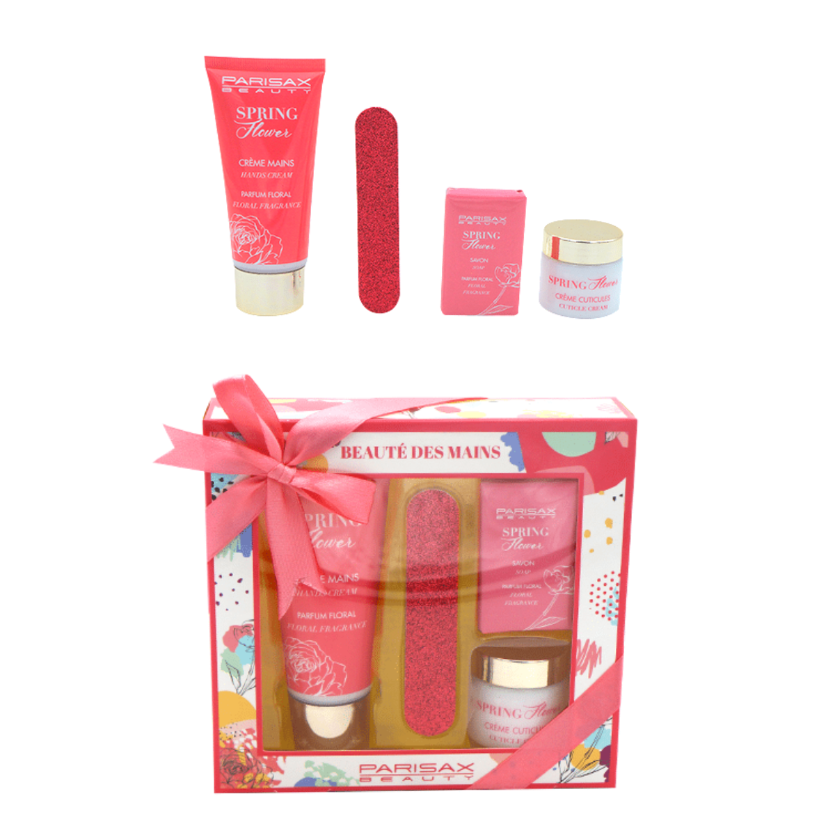 PARISAX SPRING FLOWER CONF. CREMA CUTICOLE 30ML+CREMA MANI 65ML+SAPONE SOLIDO+LIMA UNGHIE 059146