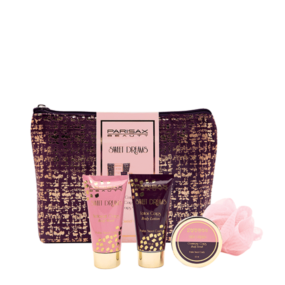 PARISAX SWEET DREAMS TROUSSE CONF. LATTE CORPO 100ML+LOZIONE CORPO 100ML+SCRUB+SPUGNA DOCCIA 059211