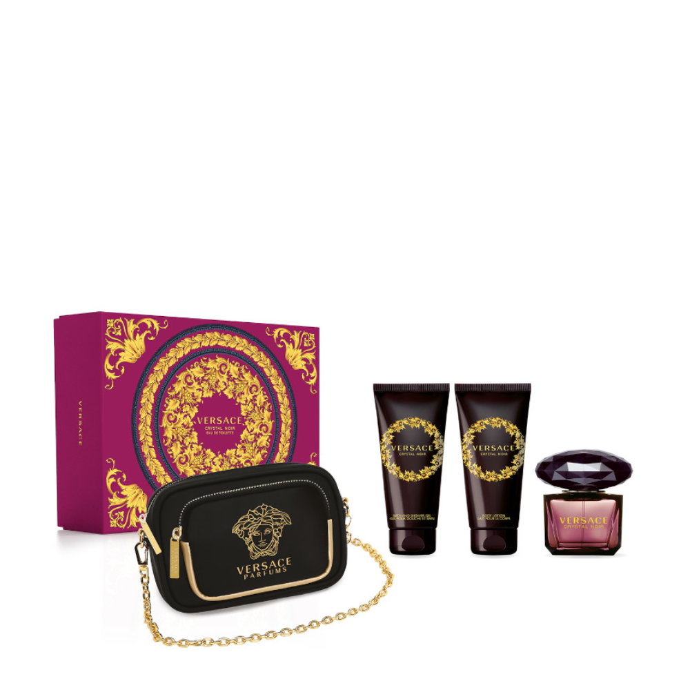 VERSACE BRIGHT CRYSTAL NOIR CONF. EDT 90ML+LOZIONE CORPO 100ML+BAGNO DOCCIA 100ML+BORSA 070692