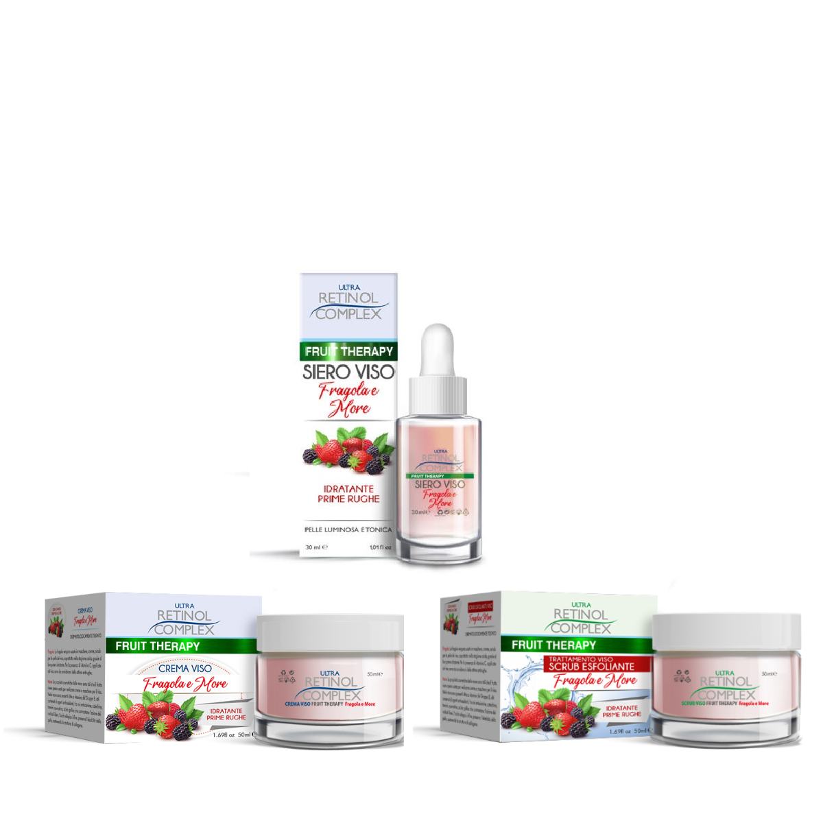 RETINOL BEAUTY BOX CONF. FRAGOLA E MORE CREMA VISO 50ML+SCRUB 50ML+SIERO VISO 30ML 031