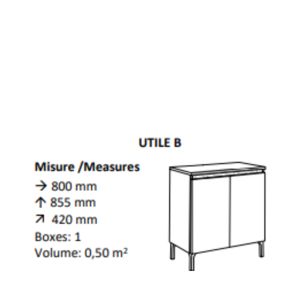 AGV DIFFUSION 424188 UTILE B ROVERE SBIANCATO 661 MOBILE DI SERVIZIO