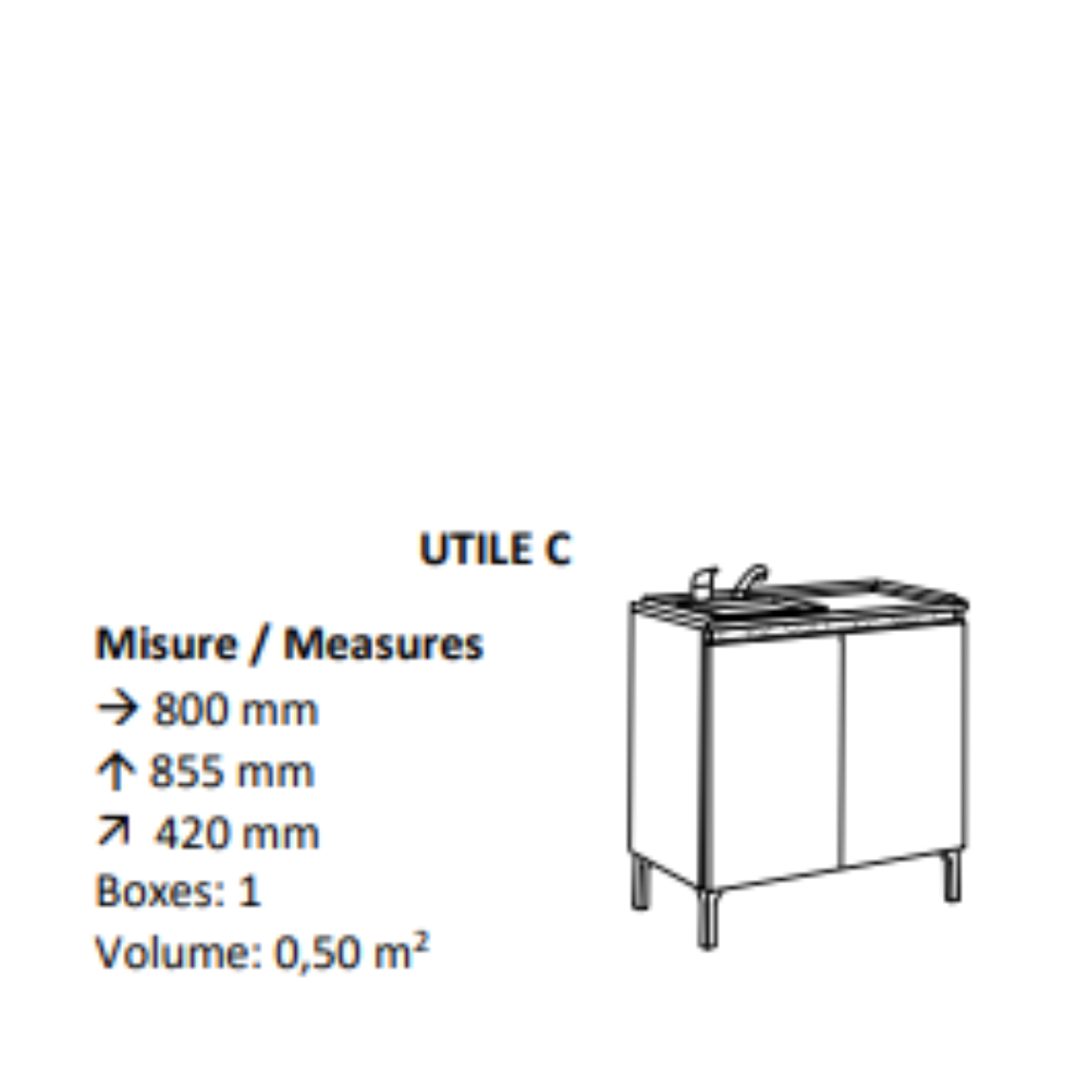 AGV DIFFUSION 424288 UTILE C ROVERE SBIANCATO 661 MOBILE DI SERVIZIO