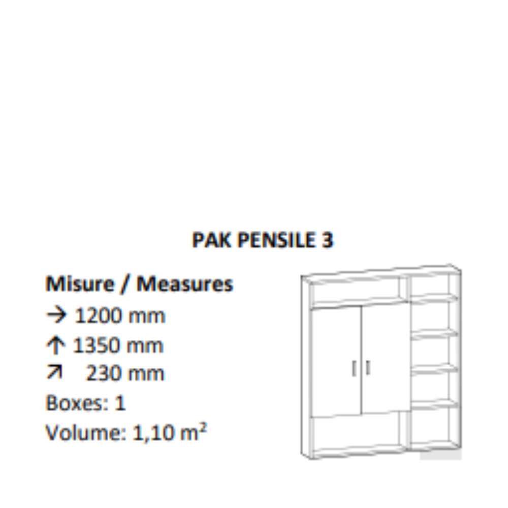 AGV DIFFUSION 436288 PAK PENSILE 3 ROVERE SBIANCATO 661