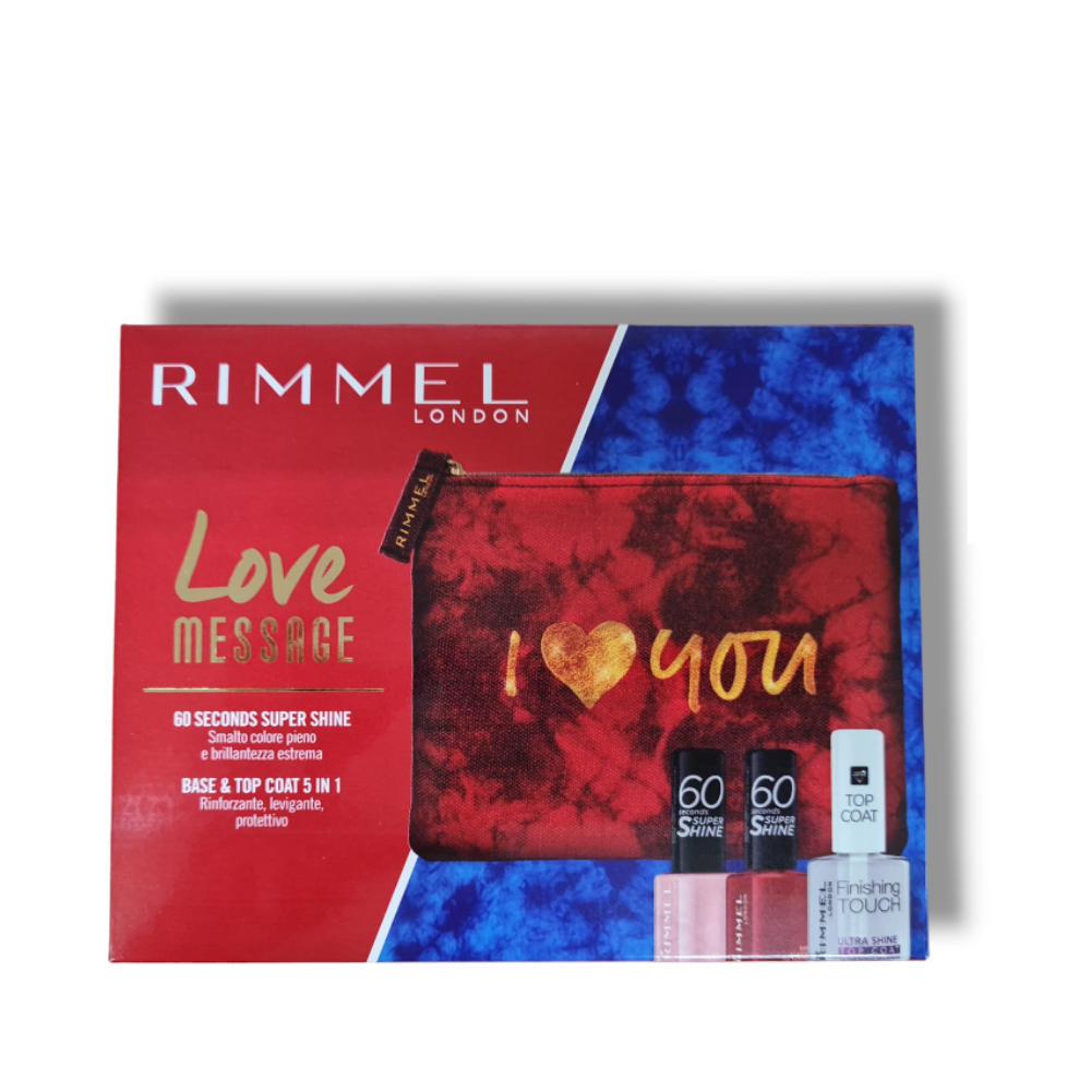 RIMMEL LONDON NAIL PINK KIT SMALTO + BASE E TOP RLV010323