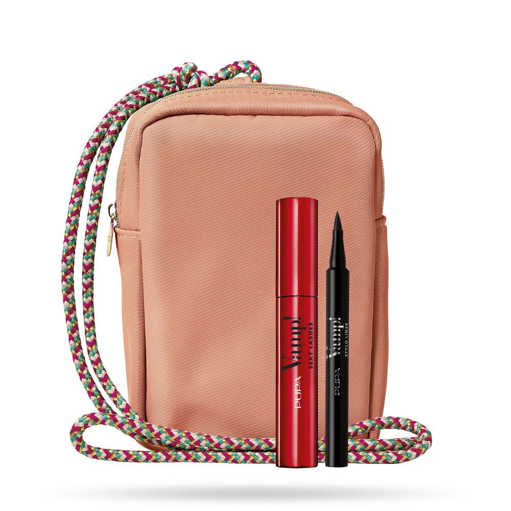 -PUPA CONF. CROSSBODY PHONE BAG + MASCARA VAMP SEXY LASHES + VAMP STYLO LINER