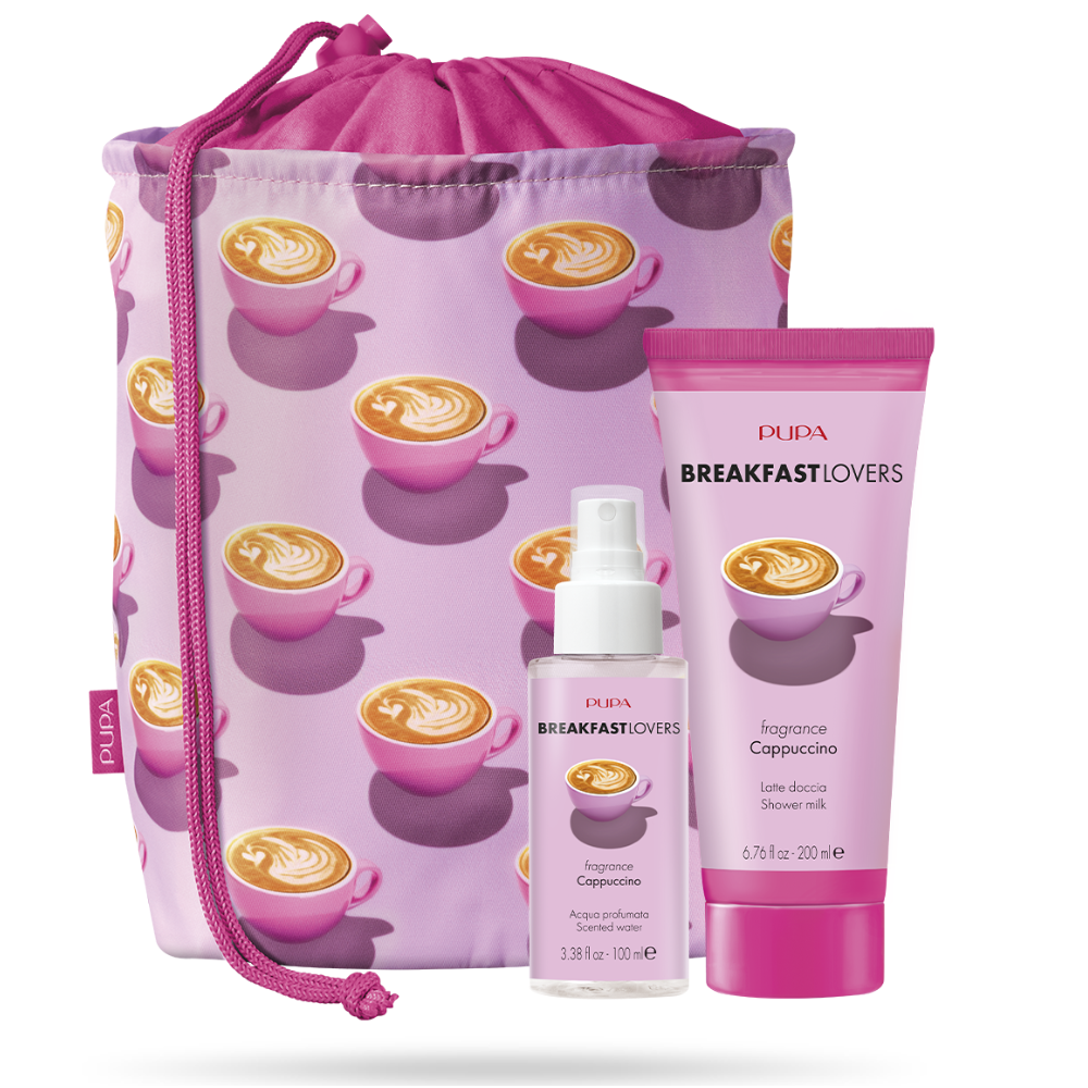 -PUPA CONFEZIONE BREAKFAST LOVERS 2 CAPPUCCINO LATTE DOCCIA+PROFUMO+POCHETTE