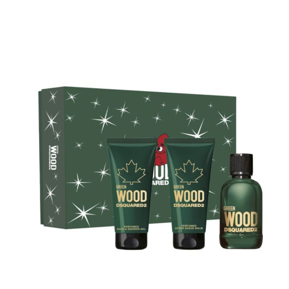 DSQUARED2 WOOD GREEN POUR HOMME CONF. EDT 100ML+AFTERSHAVE 100ML+SHOWERGEL 100ML 5D0683