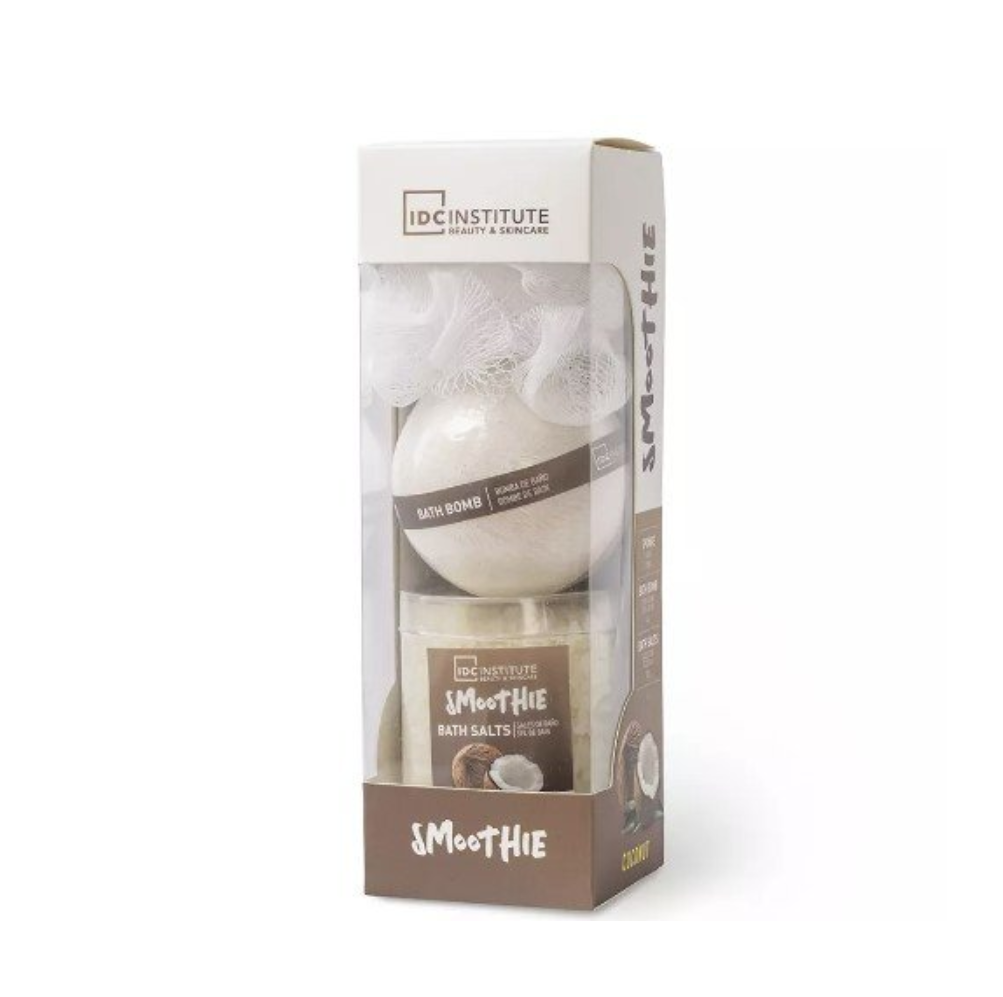 IDC INSTITUTE SMOOTHIE COCONUT CONF. SPUGNA+BATH BOMB+SALI DA BAGNO 99594