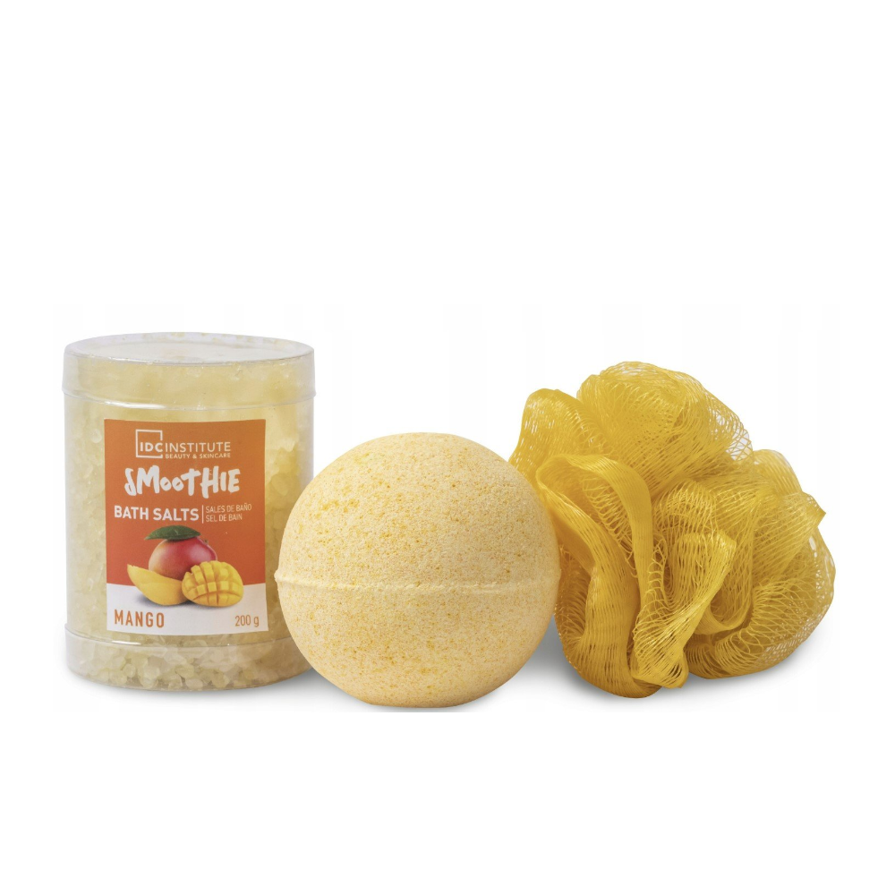 IDC INSTITUTE SMOOTHIE MANGO CONF. BATH BOMB+ SALI DA BAGNO + SPUGNA 99593