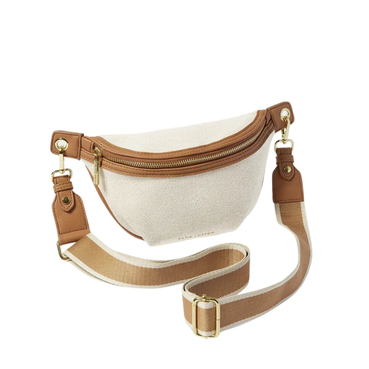 KATIE LOXTON BORSA CAPRI CANVASS BELT BAG TAN OFF WHITE KLB3382