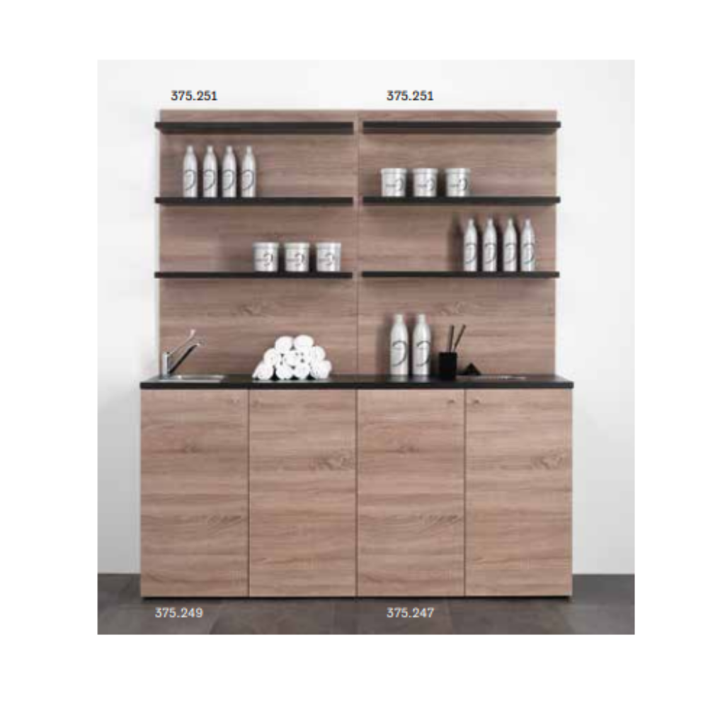 -XANITALIA SERVICE 2 MOBILE DI SERVIZIO LAMINATO NERO E OAK
