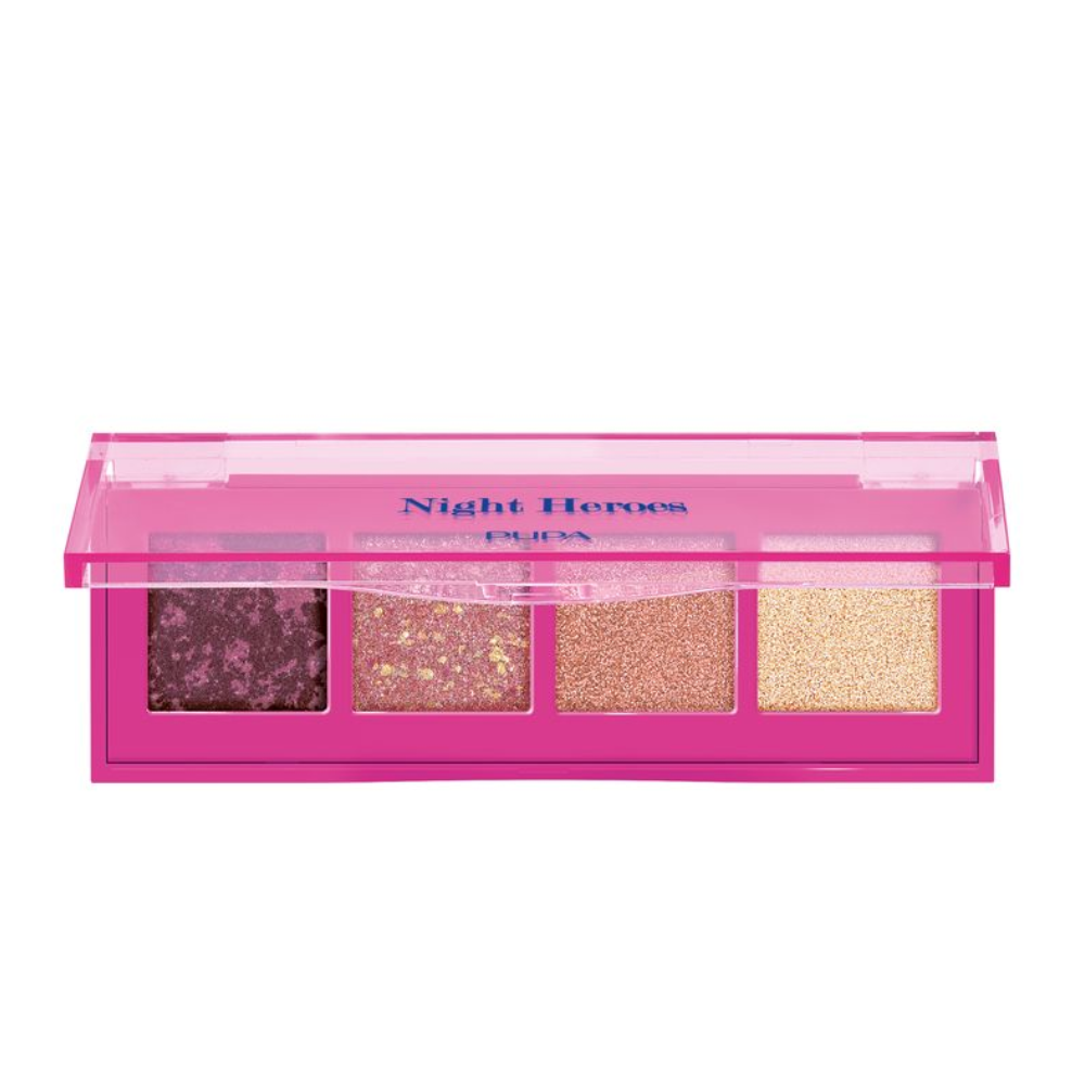 PUPA NIGHT HEROES PALETTE 4 OMBRETTI MULTI FINISH 002