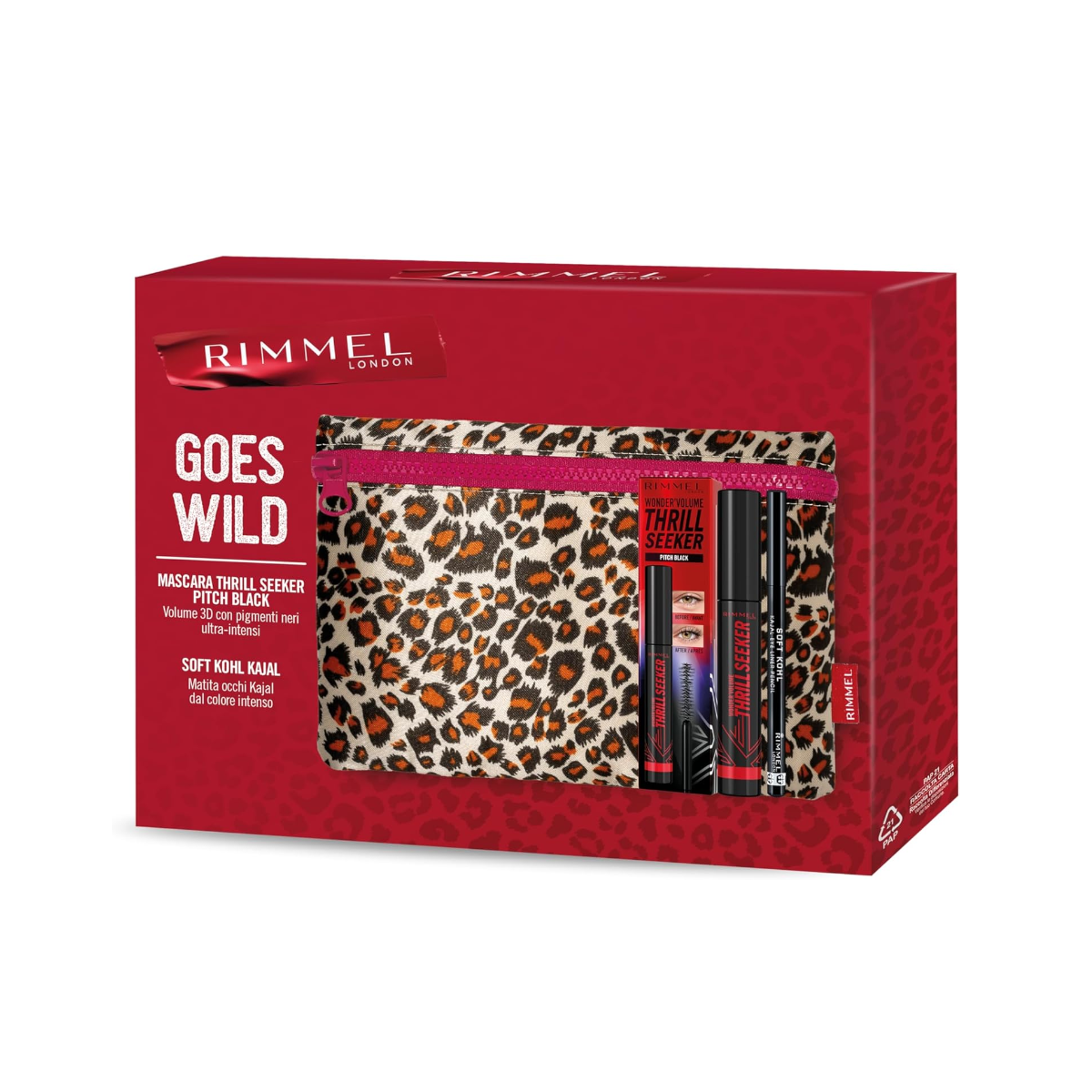 RIMMEL LONDON CONF. MASCARA THRILL SEEKER + MATITA OCCHI KAJAL + POCHETTE RLV009824