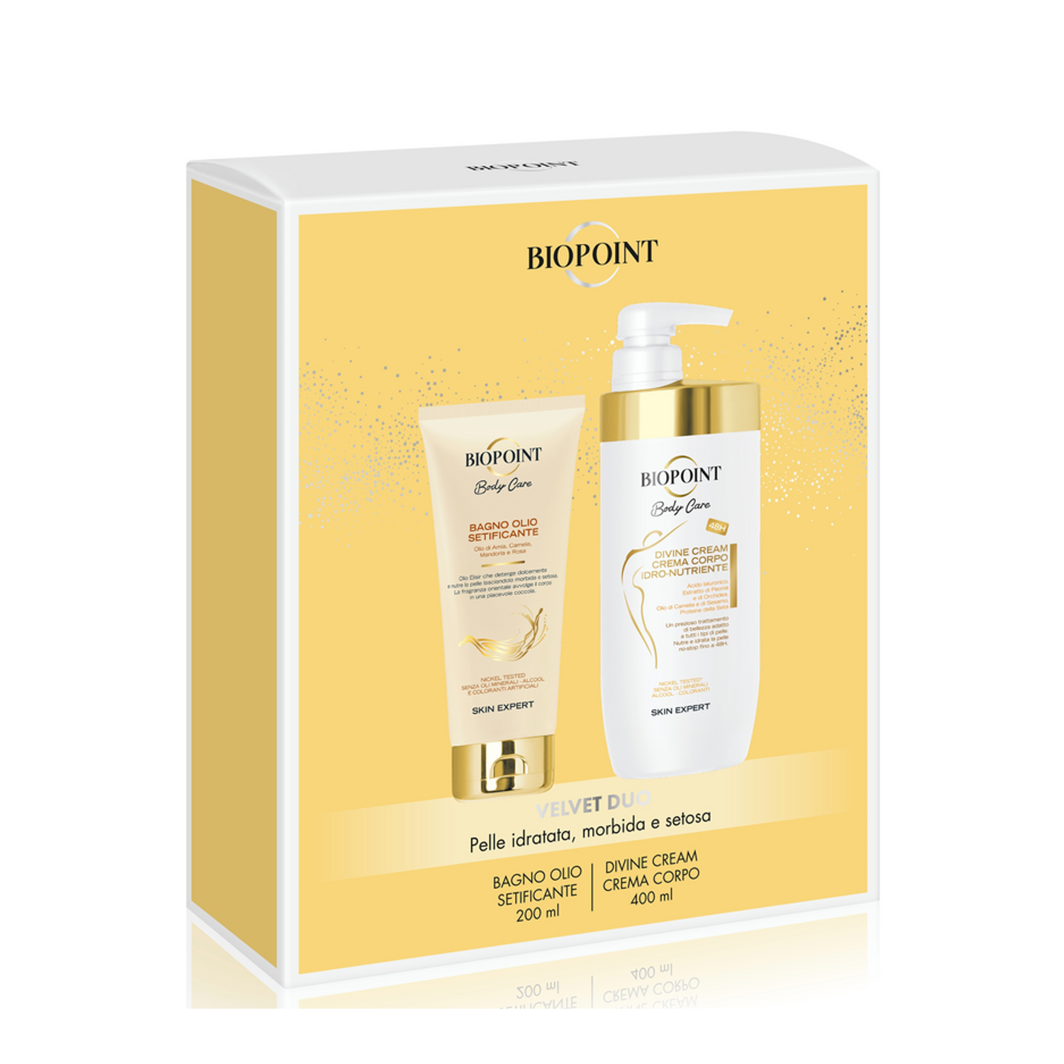 BIOPOINT BODY CARE COFANETTO CREAM DIVINE CREAM 400 ML + BAGNO OLIO SETIFICANTE 200 ML