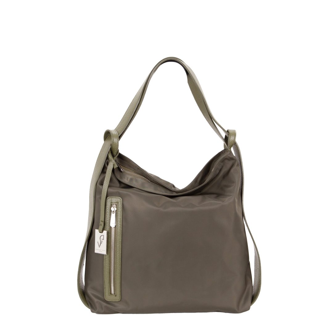 PELLETTERIA VENETA BORSA/ZAINO IN NYLON NY24432-MOKA