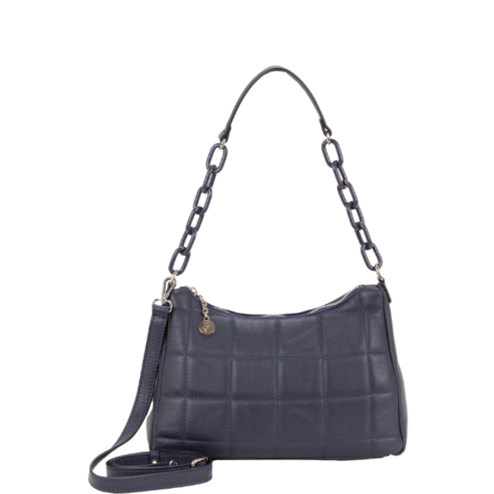 PELLETTERIA VENETA BORSA A SPALLA IN PELLE NAPPA N24471-NAVY