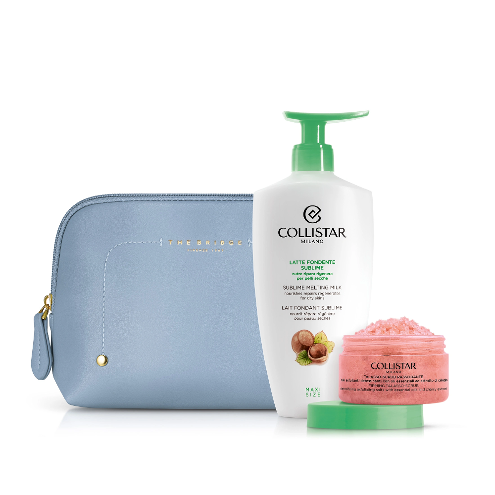 COLLISTAR CONF. CORPO LATTE FONDENTE SUBLIME 400ML+ TALASSO SCRUB 150G + POCHETTE