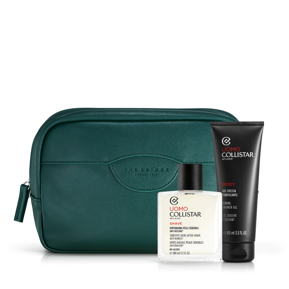 COLLISTAR UOMO CONF. DOPOBARBA PELLI SENSIBILI 100ML+GEL DOCCIA TONIFICANTE 100ML+ POCHETTE